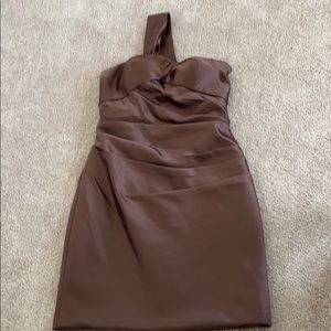 Satin chocolate brown dress